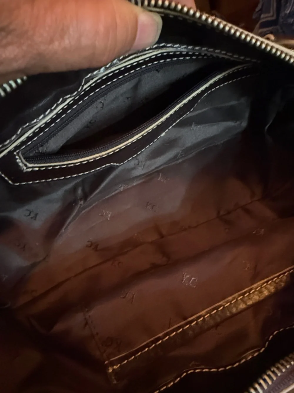 Kenneth Cole Chocolate Brown Leather Shoulder Bag